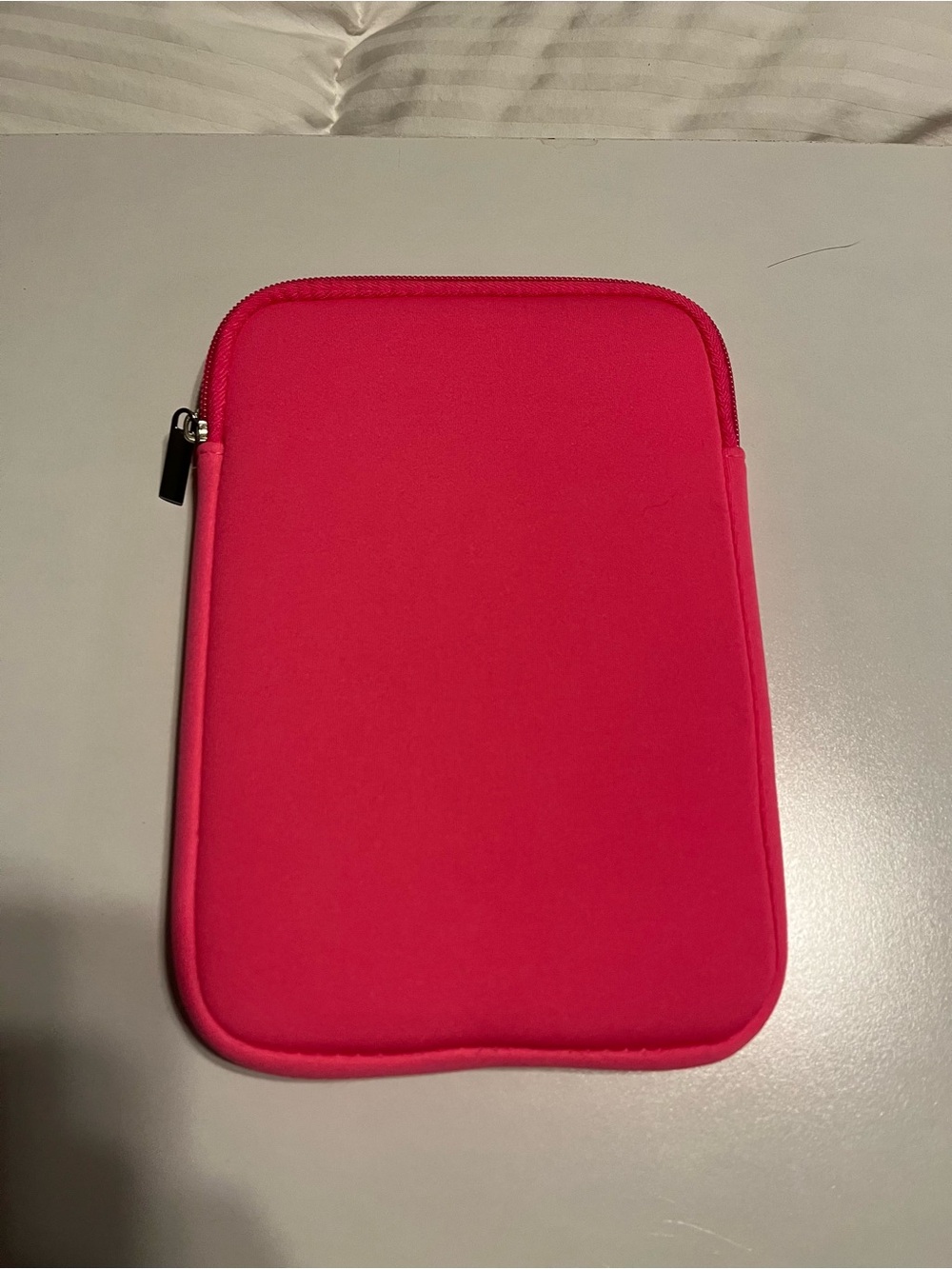 Hot Pink Neoprene Tablet Sleebe with top zipper